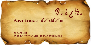 Vavrinecz Ádám névjegykártya