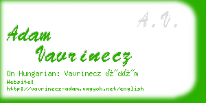adam vavrinecz business card